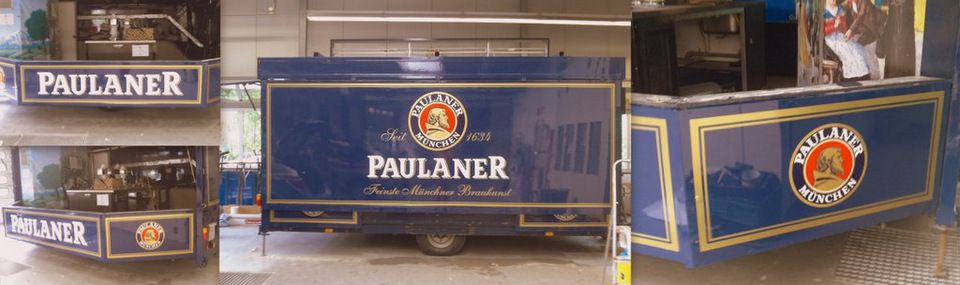 Fahrzeugbeschriftung - Folienbeschriftung - Ausschankwagen Paulaner