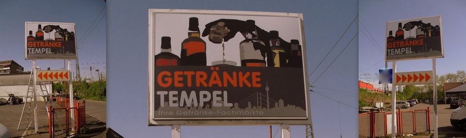 Standschild Getränke Tempel Düsseldorf