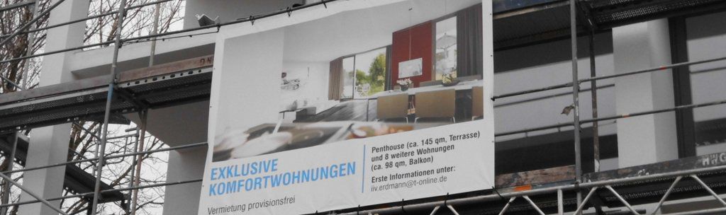 Baustelle - Gerüst - Spannband - Banner - Außenwerbung - Solingen - NRW