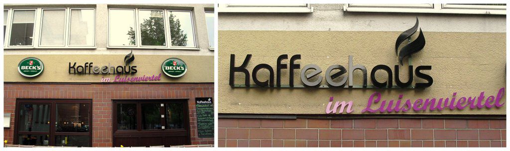 Einzelbuchstaben mit LED Kaffeehaus Wuppertal