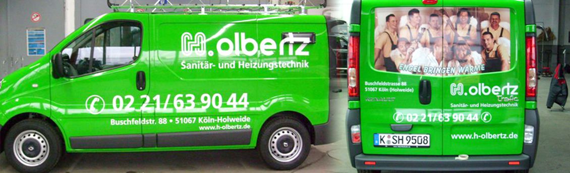 Fahrzeugbeschriftung - Folienbeschriftung - Transporter Olbertz